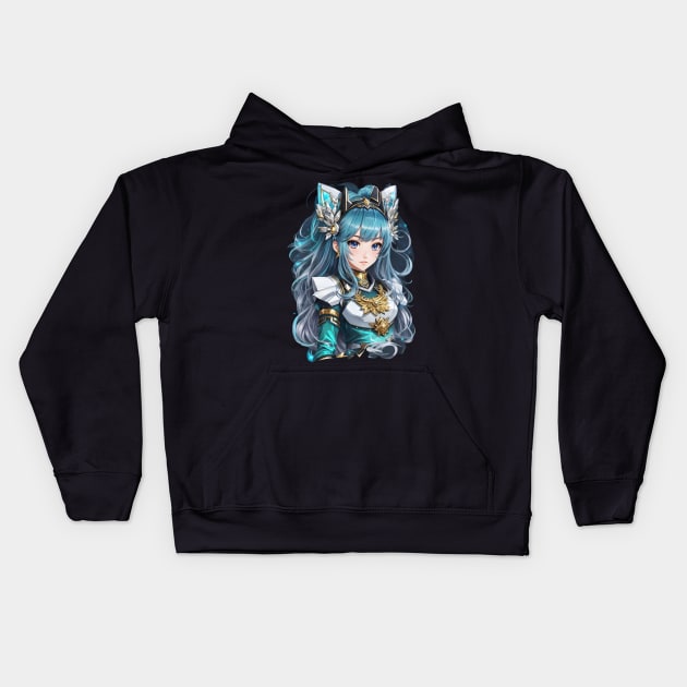 Mystical Creatures of Cetus: Enthralling AI Anime Character Art Kids Hoodie by artbydikidwipurnama